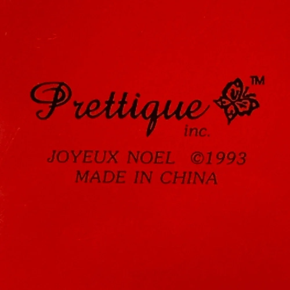 Vtg 90's Prettique Joyeux Noel Christmas Metal Round Tray Candles‎ French Horn